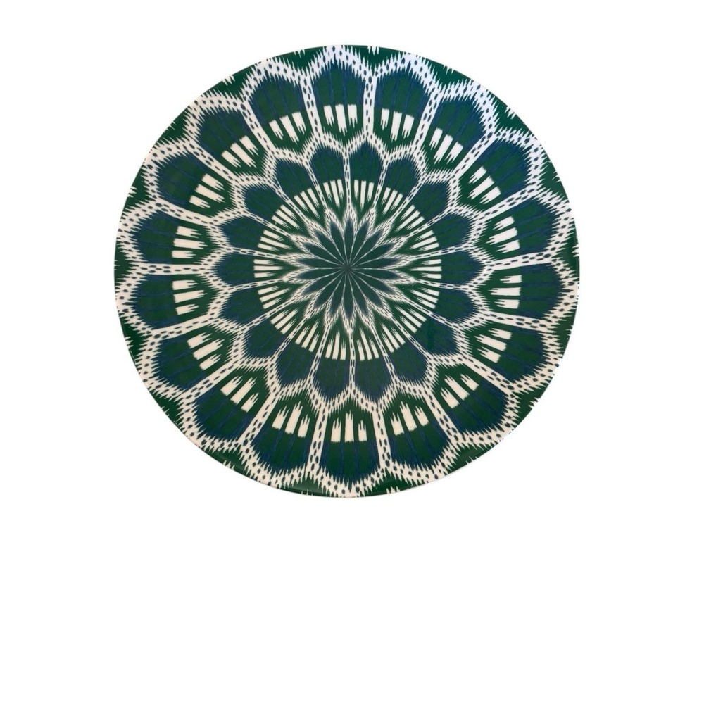Williams Sonoma Schumacher Green Bohkara Ikat dinner‎ Plate- Single